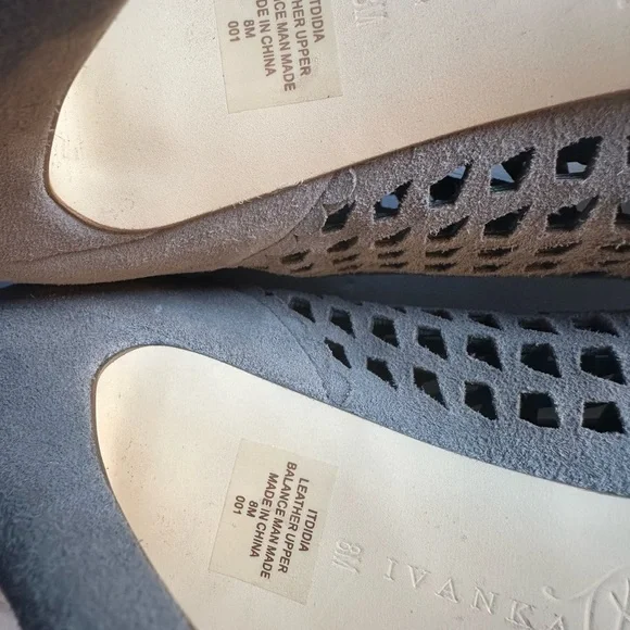 Ivanka Trump Gray Suede Heels with Perforated Design - Picture 6 of 6